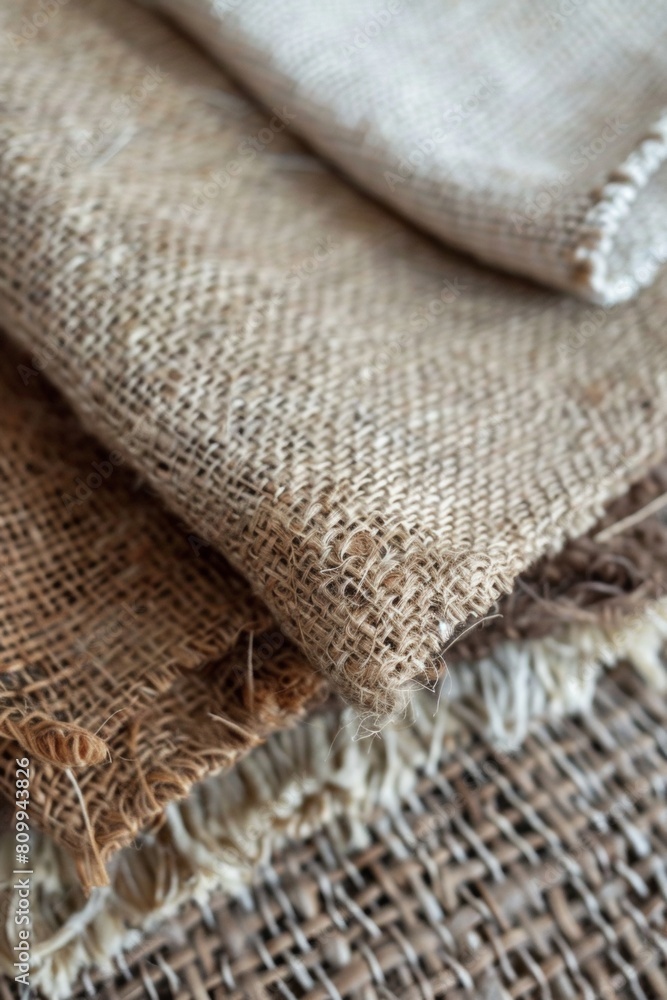 Close-up of woven linen, natural fibers, subtle variations in color Close-up of woven linen, natural fibers, subtle variations in color