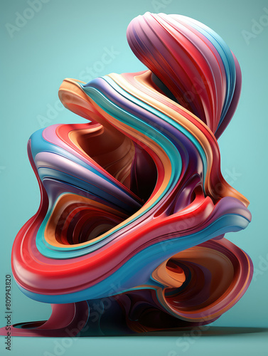 Surreal Rainbow Swirl Abstract Artwork © evening_tao