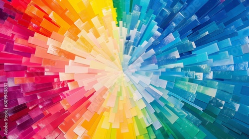 Color wheel explosion  perfectly segmented hues  crisp and graphic