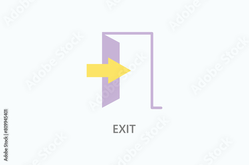 Exit Vector Icon Or Logo Illustration
