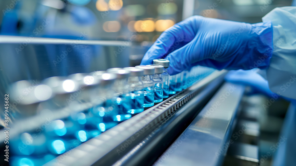 Scientist Inspecting Vials on Pharmaceutical Production Line
Scientist Inspecting Vials on Pharmaceutical Production Line