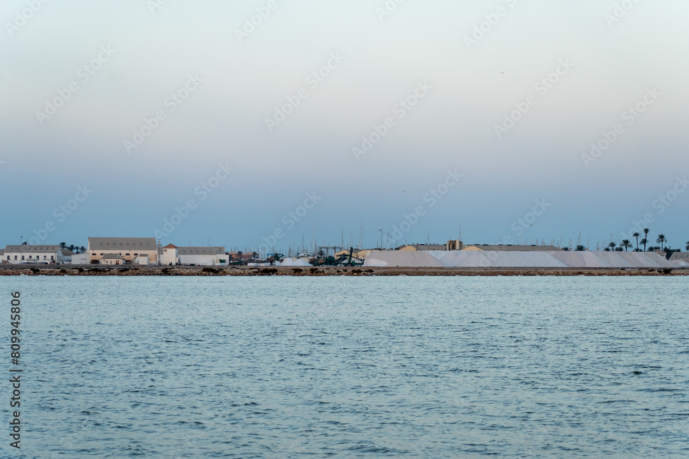 view of the Salt factory from the sea view of the Salt factory from the sea