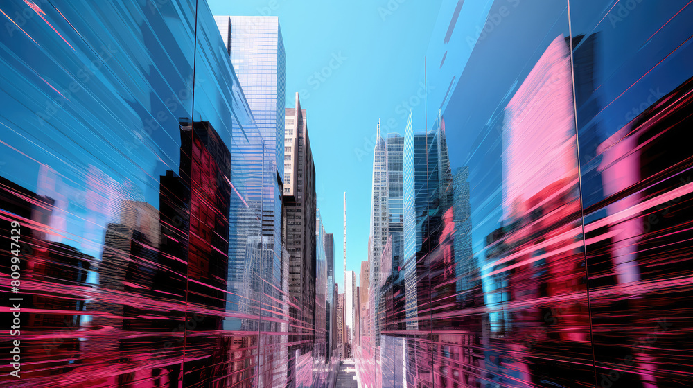 Vibrant Speed Motion Effect in Futuristic Cityscape Vibrant Speed Motion Effect in Futuristic Cityscape