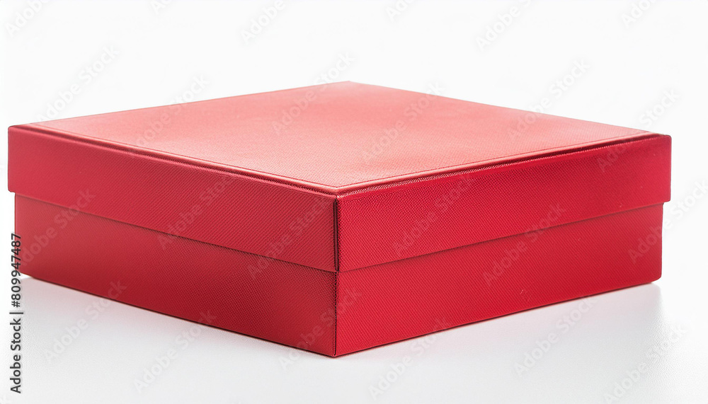 Red box mock up isolated on white background Red box mock up isolated on white background