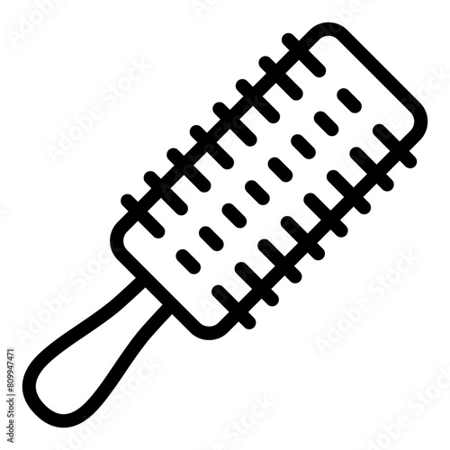 Rolling comb icon in line style. Hair comb icon in line style. Icon about barbershop in line style