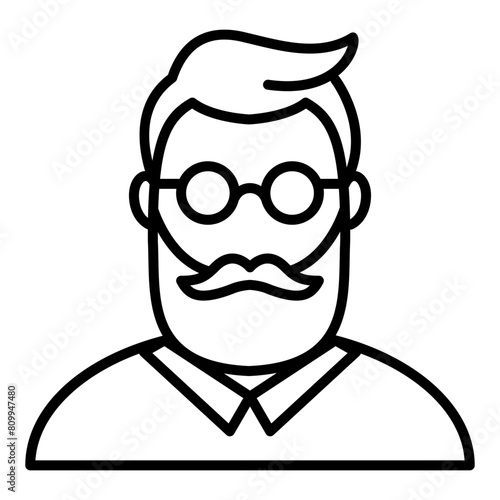 Hairstyle icon. An icon about a barbershop in a line style