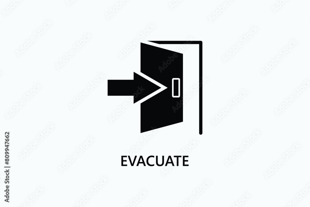 Evacuate Vector Icon Or Logo Illustration Evacuate Vector Icon Or Logo Illustration