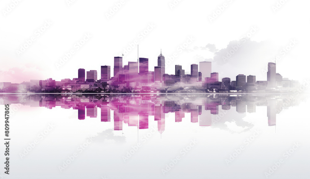 Foggy City Reflection Creating Mesmerizing Urban Beauty