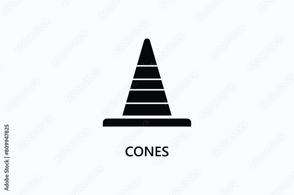 Fototapeta premium Cones Vector Icon Or Logo Illustration