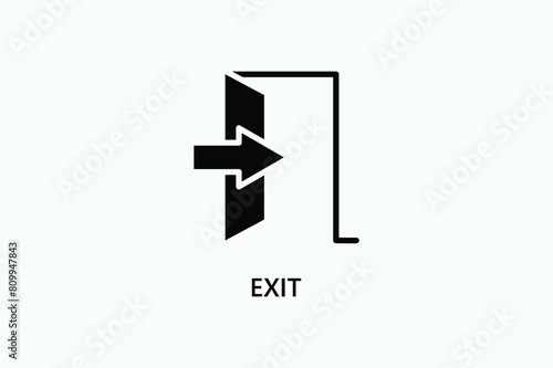 Exit Vector Icon Or Logo Illustration
