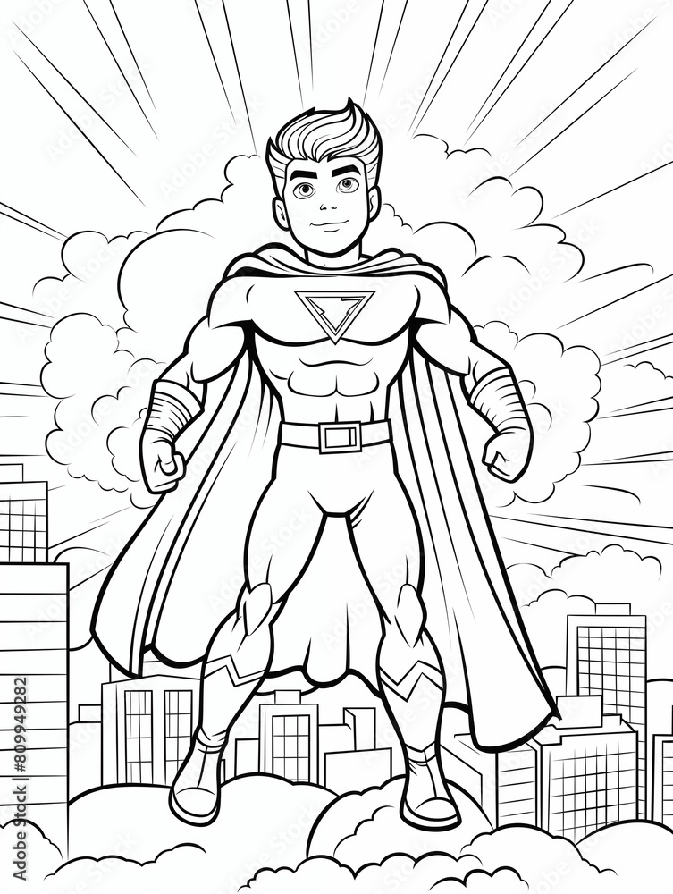 superheroes Adventures Chronicle, Comic Coloring Fun,  fun activity 