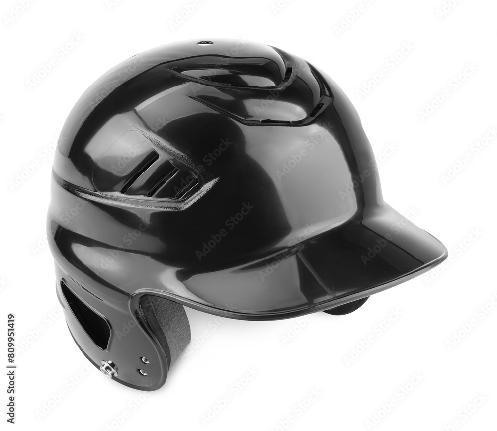 Black protective helmet isolated on white. Sports equipment Black protective helmet isolated on white. Sports equipment