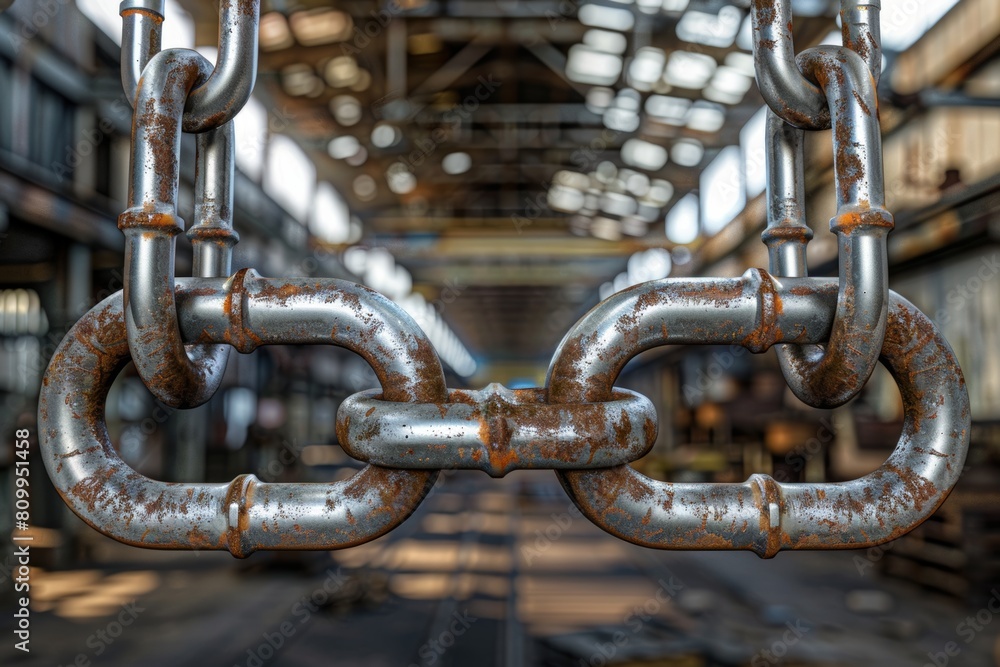 Close Up Of Rusty Industrial Chain Links Close Up Of Rusty Industrial Chain Links