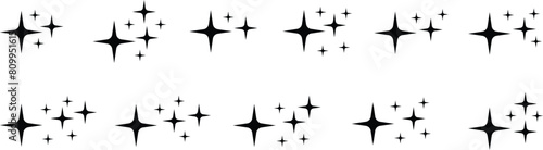 Set of sparkle star icons. Abstract sparkle icon  shine icon  clean icon  star  icon shape vector illustration. Sparkles vector