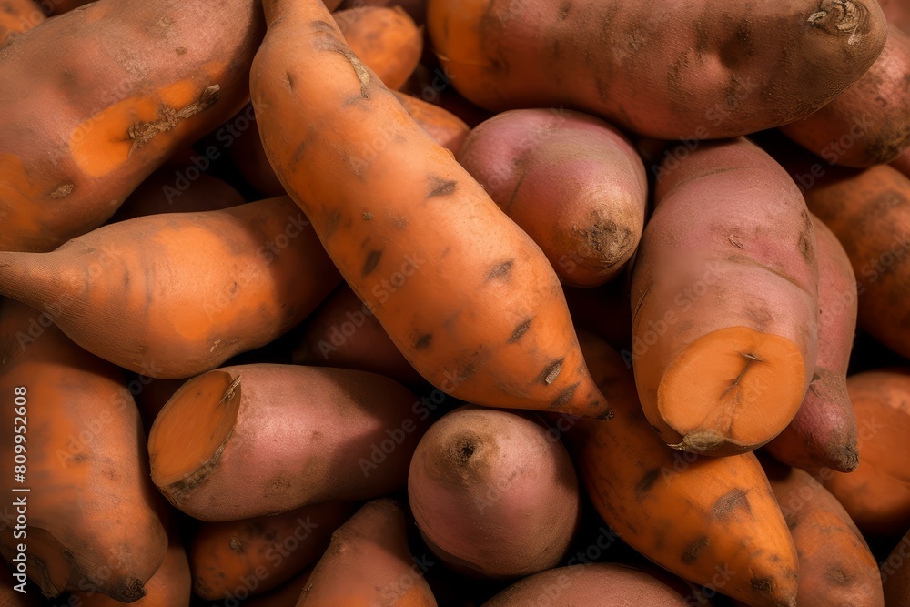 Sweet potato harvest. Fresh organic. Generate Ai Sweet potato harvest. Fresh organic. Generate Ai