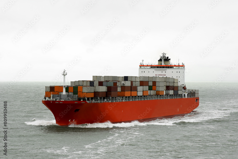 Fototapeta premium Container Ship at Open Sea
