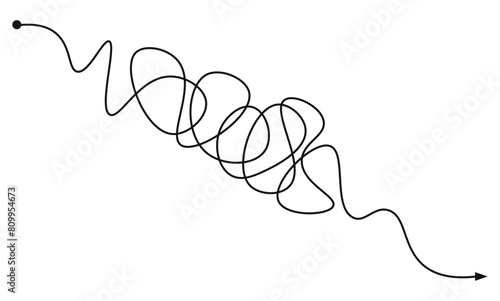 Tangled line complicated way chaos mind Illustration vector