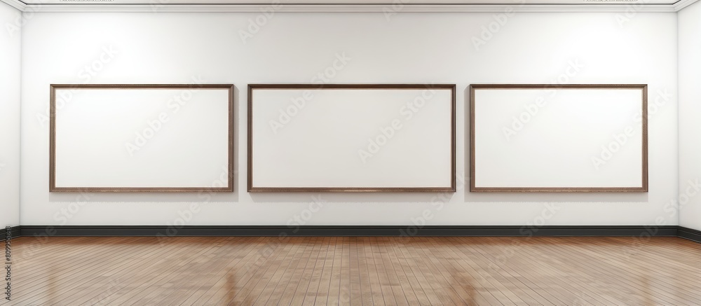Fototapeta premium Modern Gallery Interior with Blank Frames Display