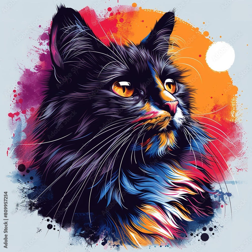 animal cat portrait art kitten drawing illustration pet design background cute watercolor mammal abstract nature animal cat portrait art kitten drawing illustration pet design background cute watercolor mammal abstract nature