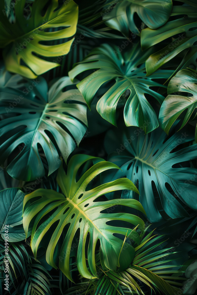 Decorative home pillow design with a lush green to blue gradient and tropical leaf embroidery, Decorative home pillow design with a lush green to blue gradient and tropical leaf embroidery,