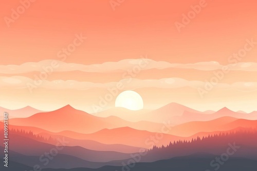 beautiful sunset over a mountain range