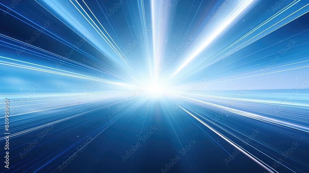 Futuristic Speed Light on Blue Background Futuristic Speed Light on Blue Background