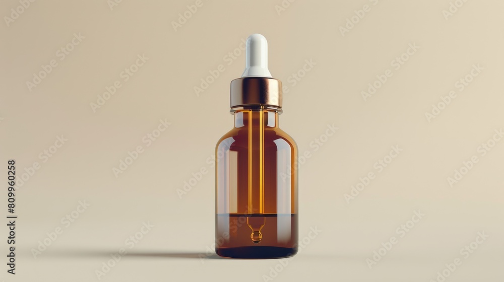 A brown glass bottle with a white cap. Perfect for product packaging design A brown glass bottle with a white cap. Perfect for product packaging design
