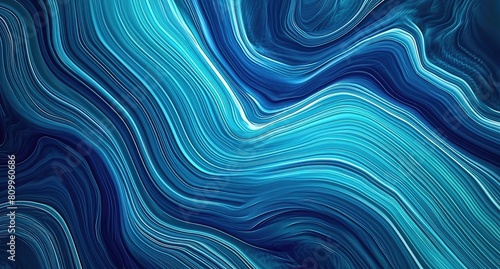 Fluid Beauty  Colorful Blue Marble Ink Abstract Background