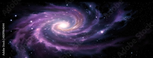 Majestic Purple Spiral Galaxy in the Cosmos