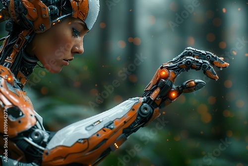 technology robot science futuristic future digital woman cyborg concept modern intelligence machine computer