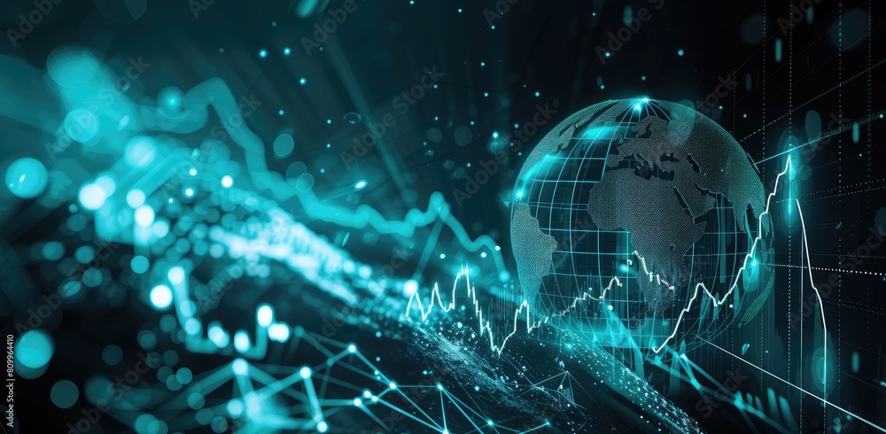 Global Network Technology and Data Exchange Concept Global Network Technology and Data Exchange Concept