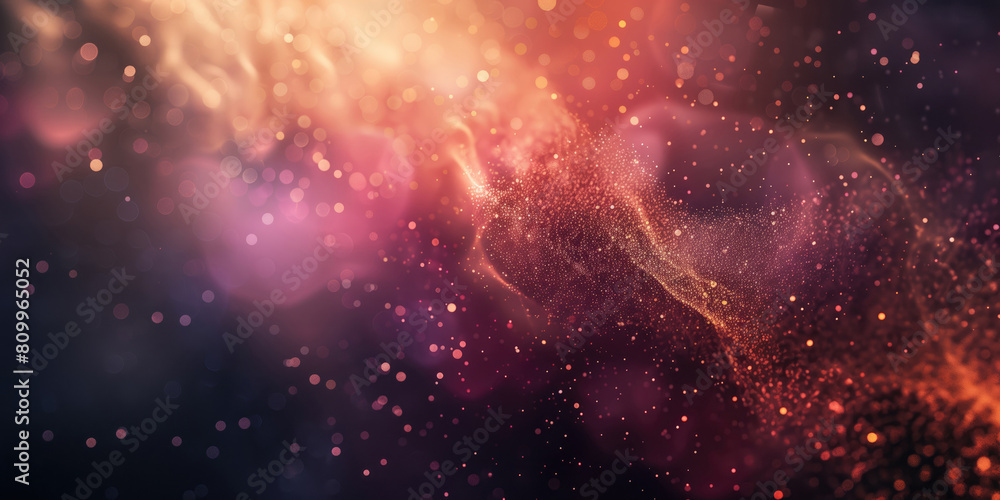 Obraz premium Abstract digital background of moving particles. Information space flow. Big data visualization.