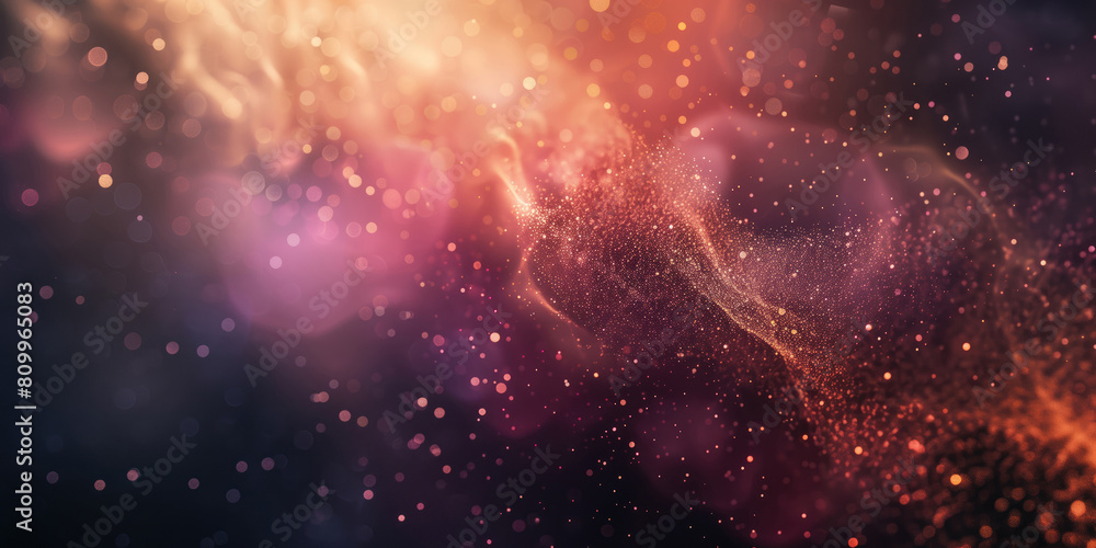 Fototapeta premium Abstract digital background of moving particles. Information space flow. Big data visualization.