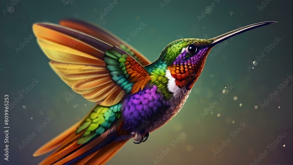 hummingbird with vibrant colors 7