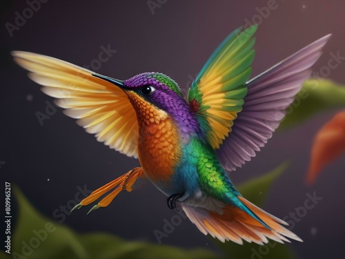 hummingbird with vibrant colors 9