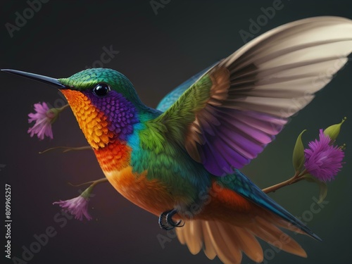 hummingbird with vibrant colors 5 © Wolney