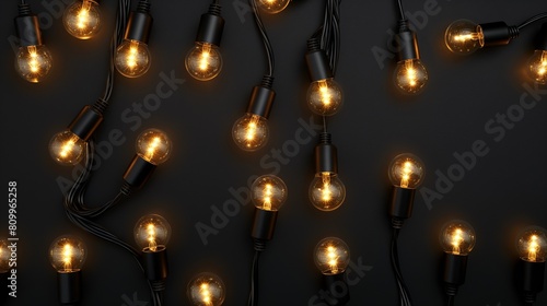 Wallpaper Mural Glowing string lights illuminating dark background in close-up view. Torontodigital.ca