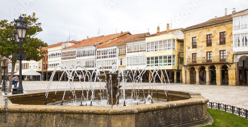 Fountain in the Plaza de España in Aguilar de Campoo. Province of Palencia photo