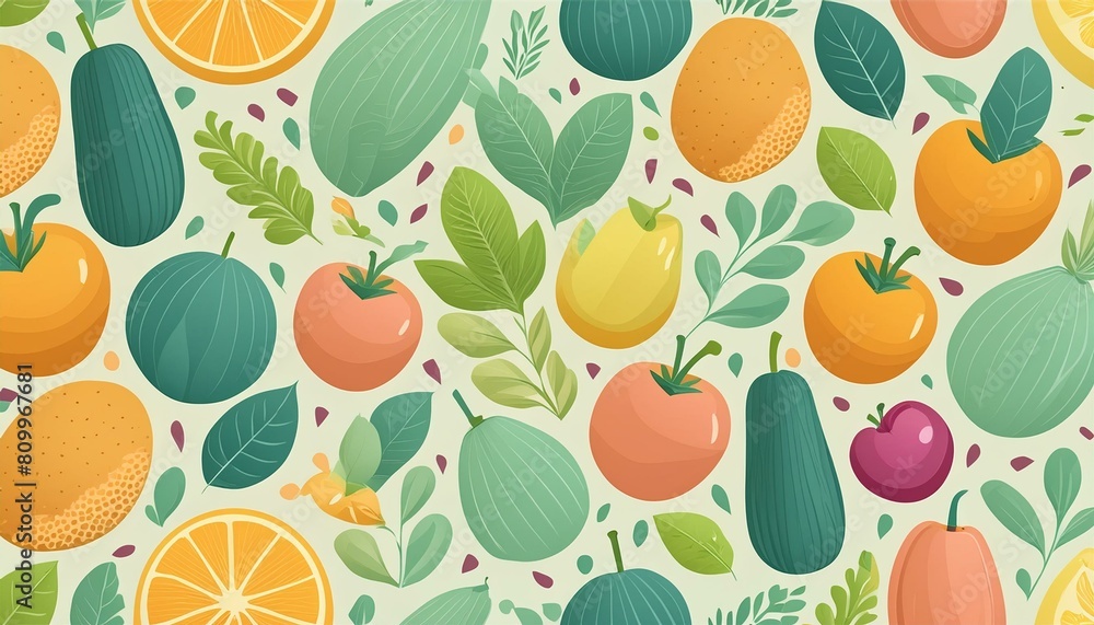 A pattern of fruit and vegetables A pattern of fruit and vegetables