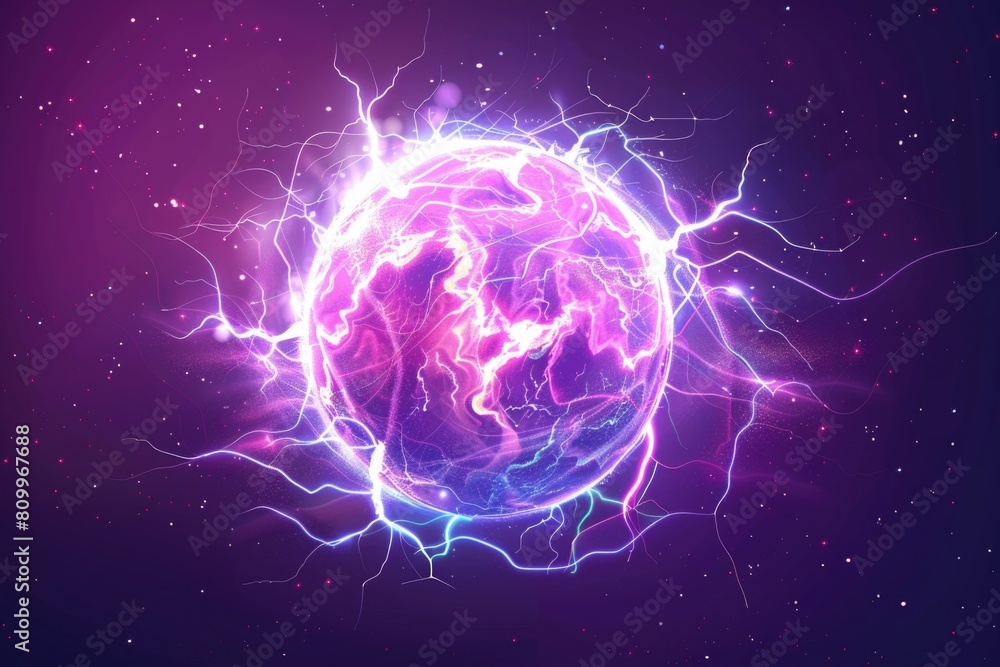 A mesmerizing view of a plasma ball in the center of a galaxy. Perfect for science and space-related projects A mesmerizing view of a plasma ball in the center of a galaxy. Perfect for science and space-related projects