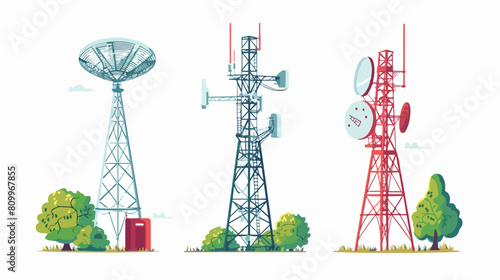 Telecommunication radio mast pole. 5g tower monopole photo