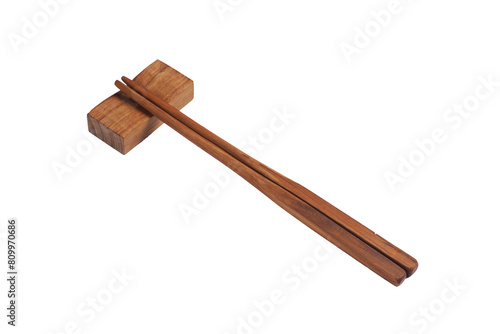 Wooden chopstick isolated on white background