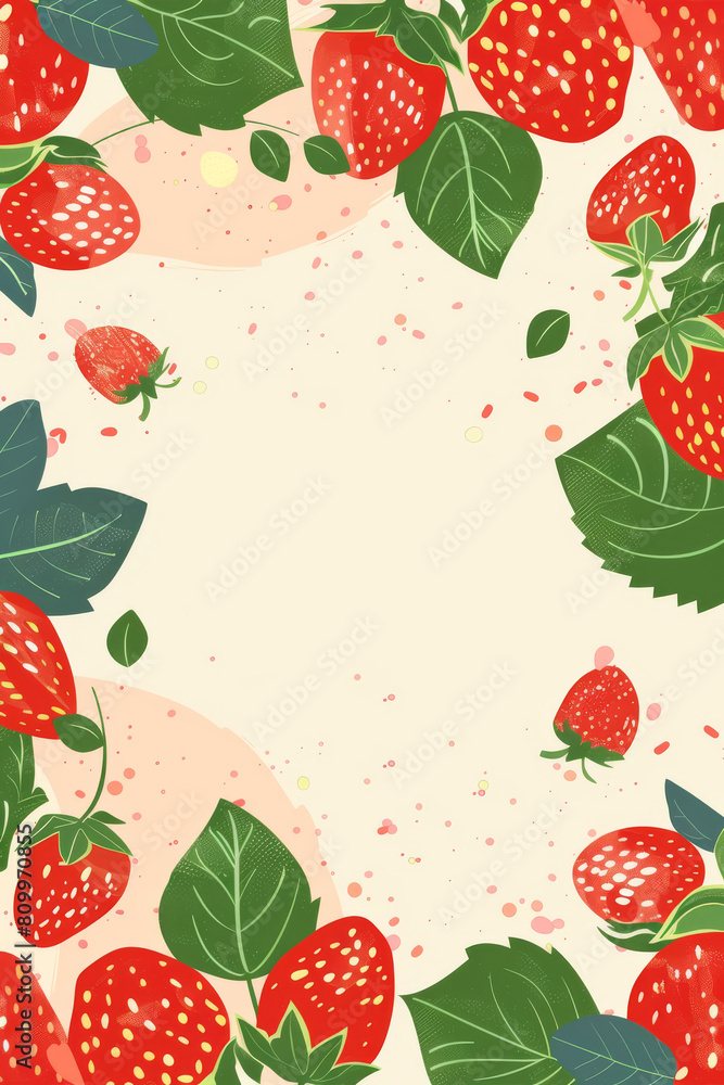 Juicy red strawberries on the branch make a beautiful backdrop for this banner, created with the help of artificial intelligence. Juicy red strawberries on the branch make a beautiful backdrop for this banner, created with the help of artificial intelligence.