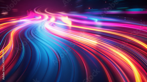 Dynamic background with fast-moving elements and room for text, contemporary and sleek with a lively and vibrant energy, Artificial Intelligence generated.