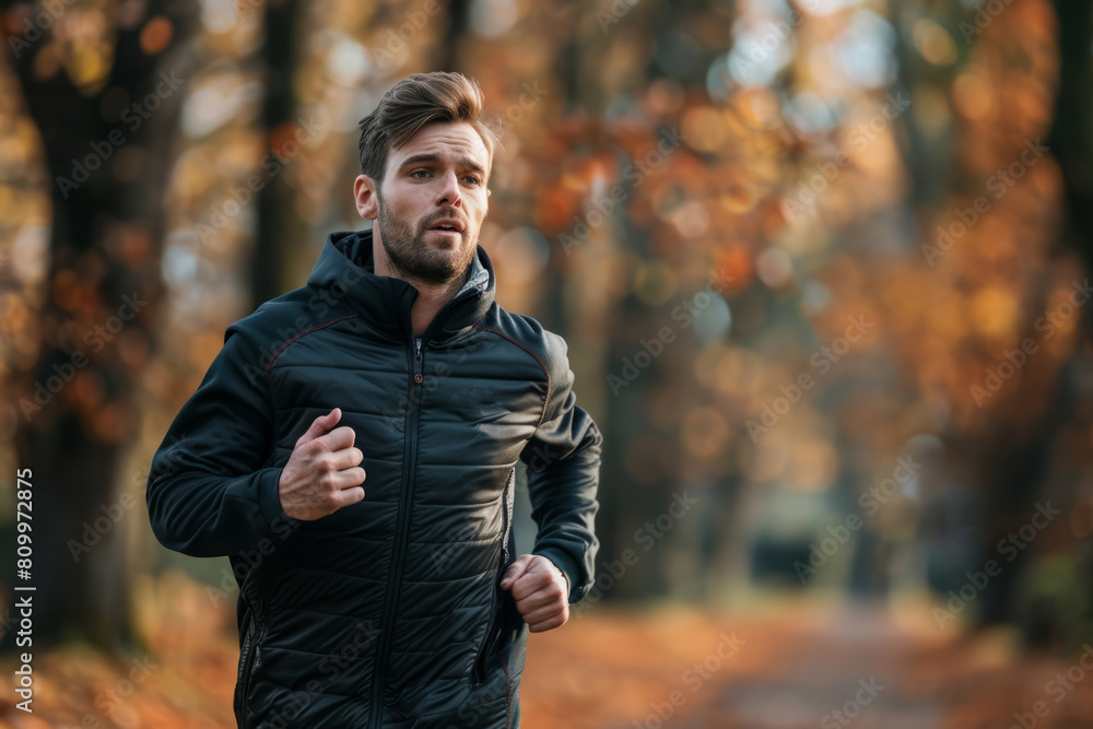 Male runner jogging in the park, active sport lifestyle Male runner jogging in the park, active sport lifestyle