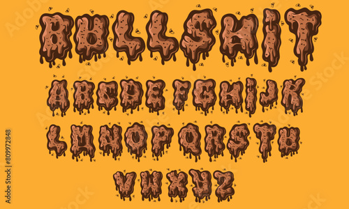 Vector graffiti alphabet in crap style