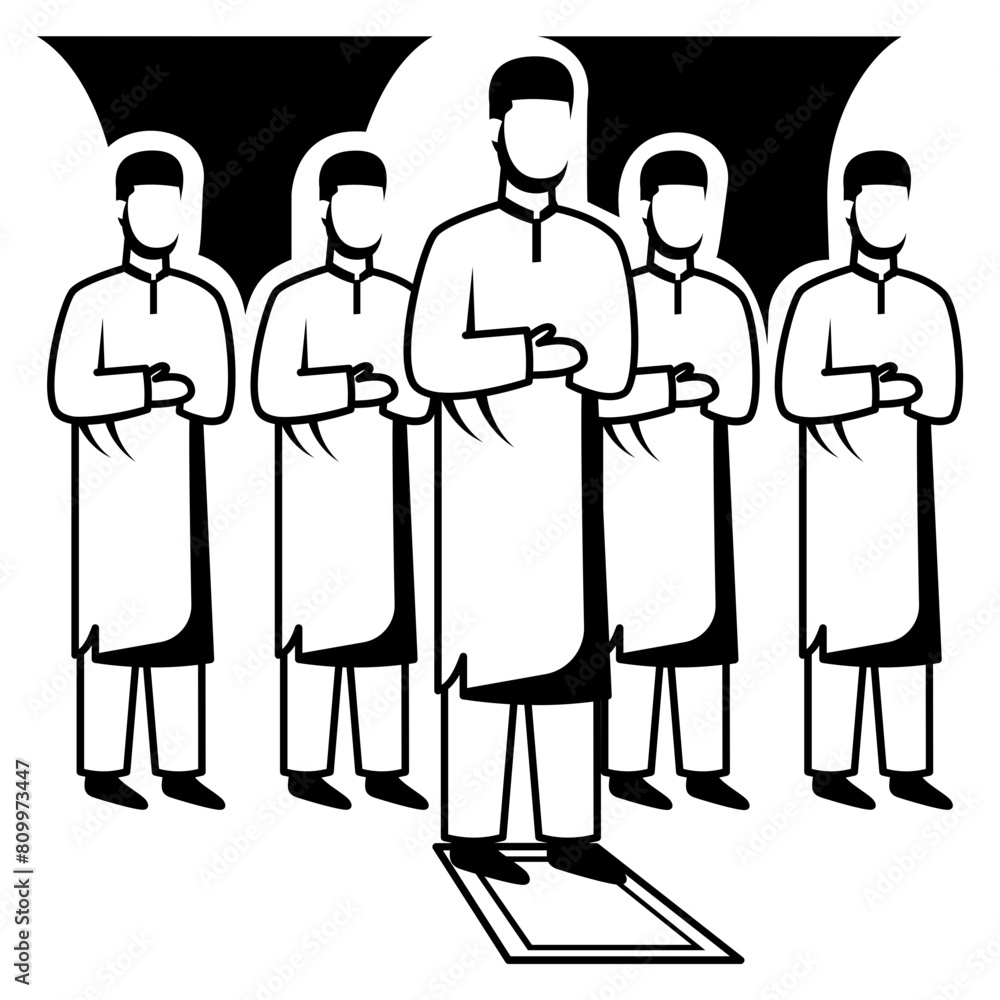 offering Eid namaz behind imam vector icon design, Eid al-Azha or Eid ul Kabir Symbol, Hajj Sign, Muslims religious Festival Stock illustration, Salat al-Eid or holy holiday prayers togather concept offering Eid namaz behind imam vector icon design, Eid al-Azha or Eid ul Kabir Symbol, Hajj Sign, Muslims religious Festival Stock illustration, Salat al-Eid or holy holiday prayers togather concept