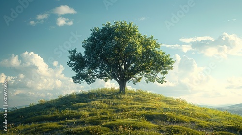 tree nature grass summer green meadow sky blue field landscape environment