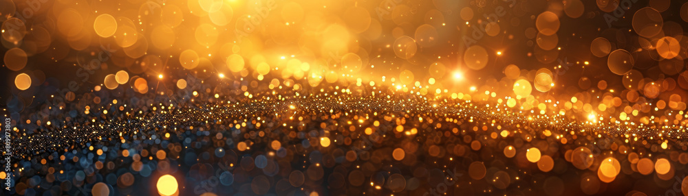 Create a beautiful golden backdrop with soft bokeh lighting, sparkling glitter, and a luxurious ambiance on the stage, using Generative AI technology. Create a beautiful golden backdrop with soft bokeh lighting, sparkling glitter, and a luxurious ambiance on the stage, using Generative AI technology.