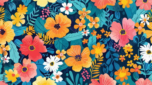 Vector flat illustration of pattern with abstract color